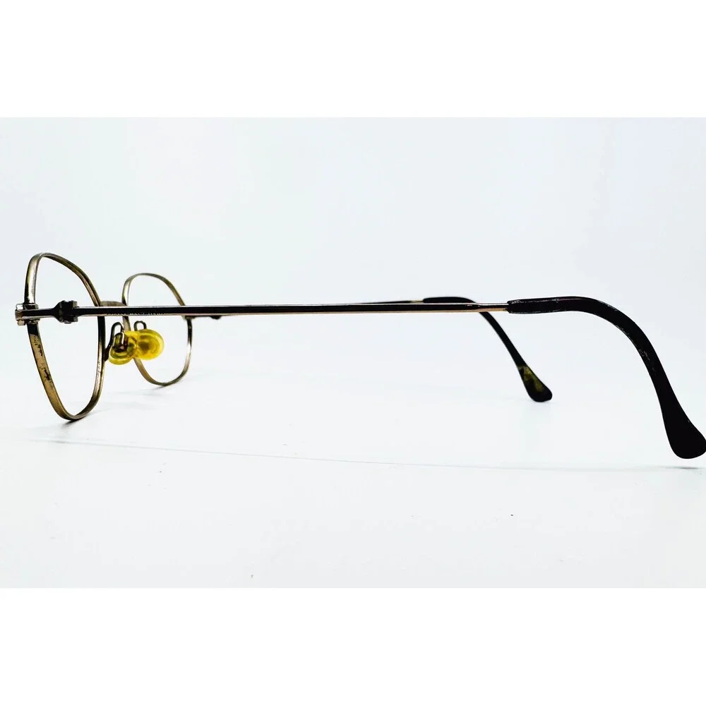 Anne Klein Eyeglasses Womens Gold Metal Oval Frame 50-17-135 6013 K1028 50mm